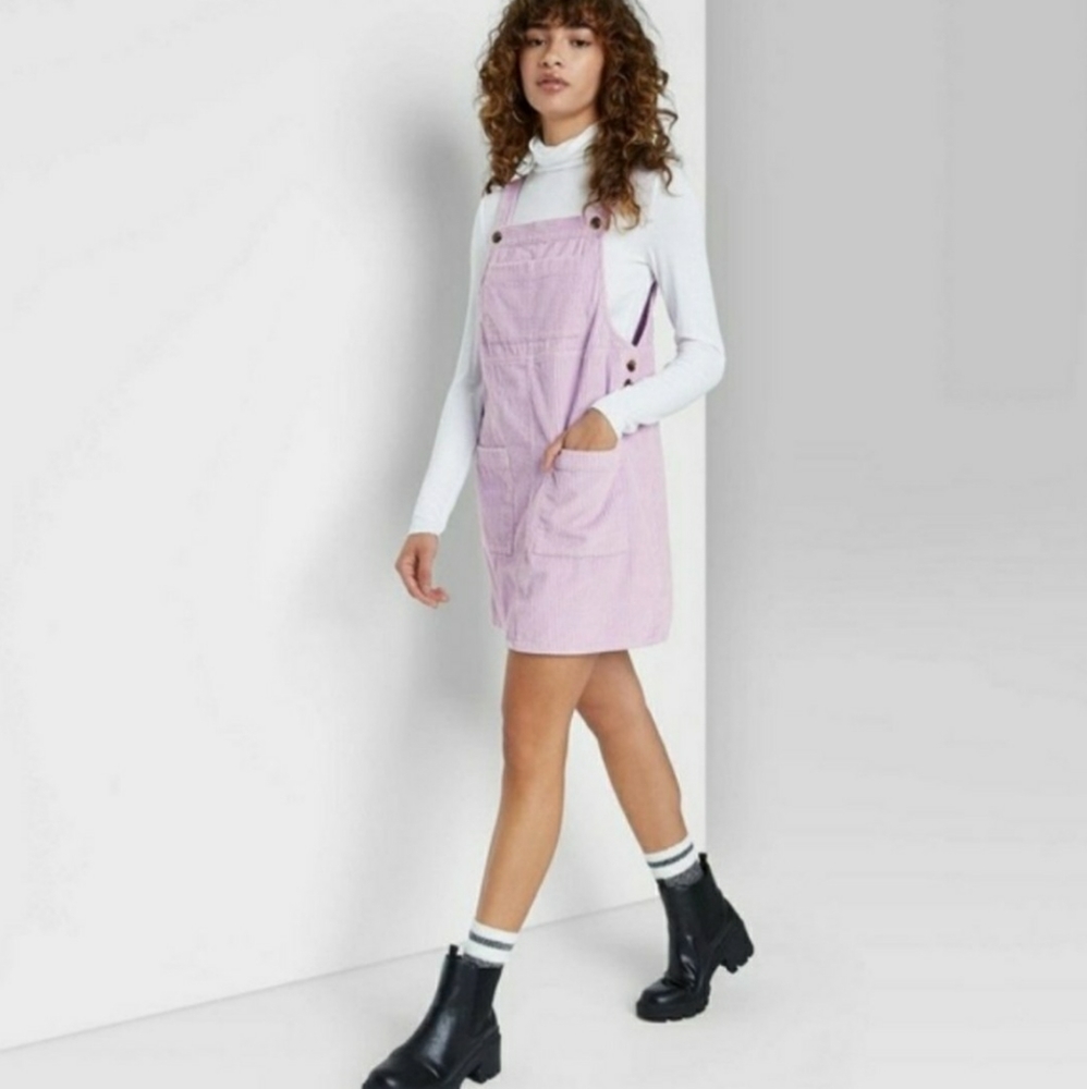 Wild Fable Lavender Corduroy Overall Pinafore Dress Size XL
